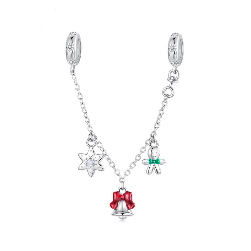Christmas Charm Bracelet with Custom Beads, Sterling Silver Bangle, Personalized Holiday Jewelry Gift for Women
