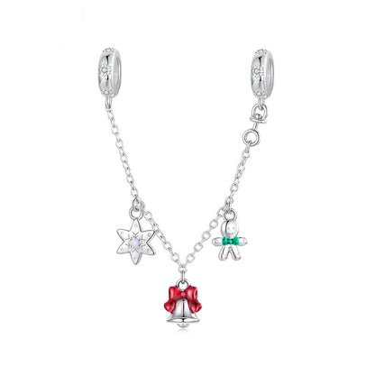 Christmas Charm Bracelet with Custom Beads, Sterling Silver Bangle, Personalized Holiday Jewelry Gift for Women