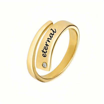 Bague personnalisée en argent sterling 925, gravée pour femme, nom, date, empilable, cadeau personnalisé pour la fête des mères