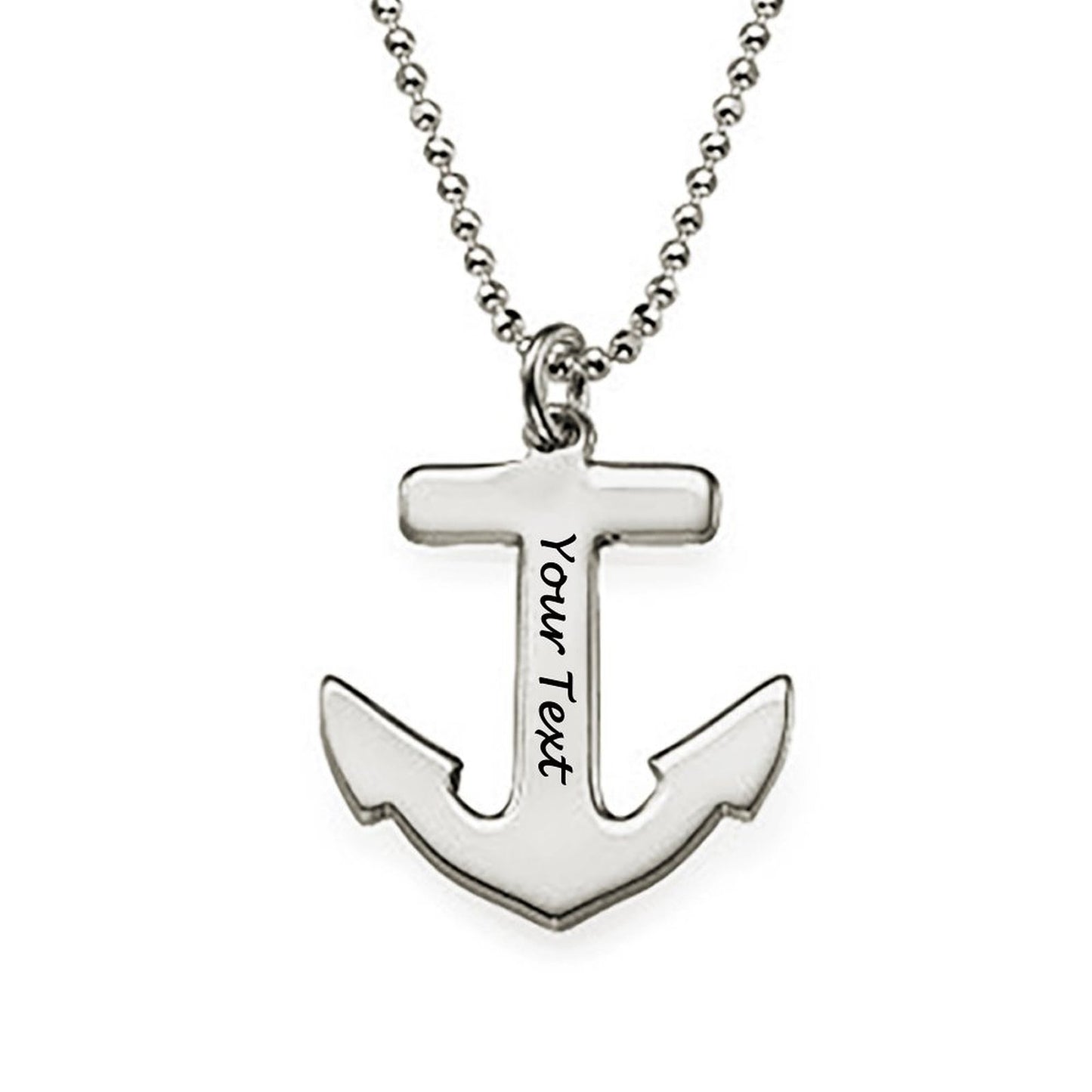 Personalized Nautical Anchor Cross of Hope  and Safety Sterling Silver Engraved Pendant Necklace for Men Women, for Her