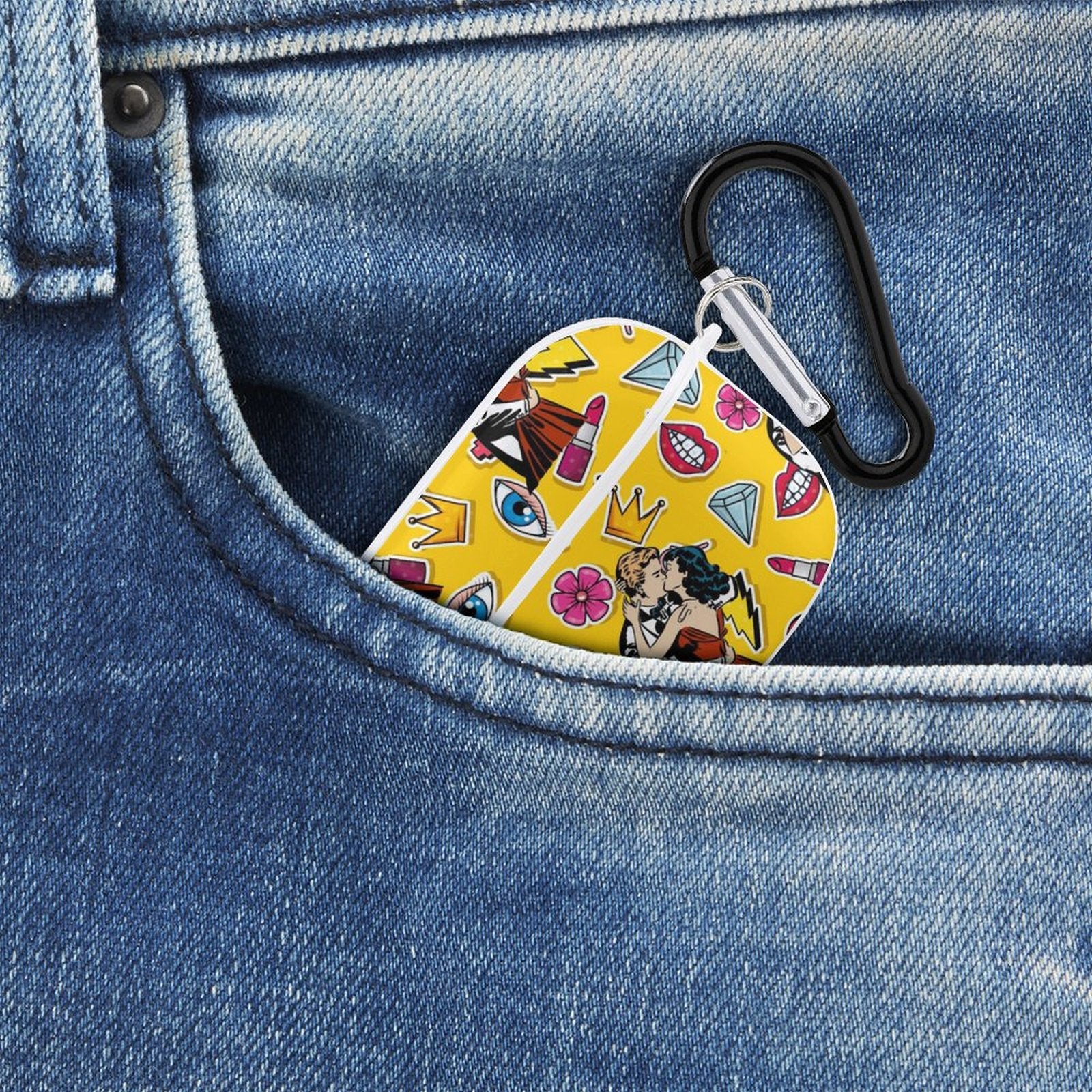 AirPod Pro Case with Keychain, pocket portable design.