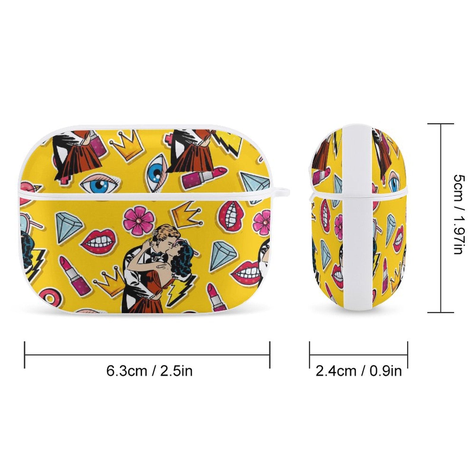 Dimensions for AirPods Pro Generation Charging Case Cover.