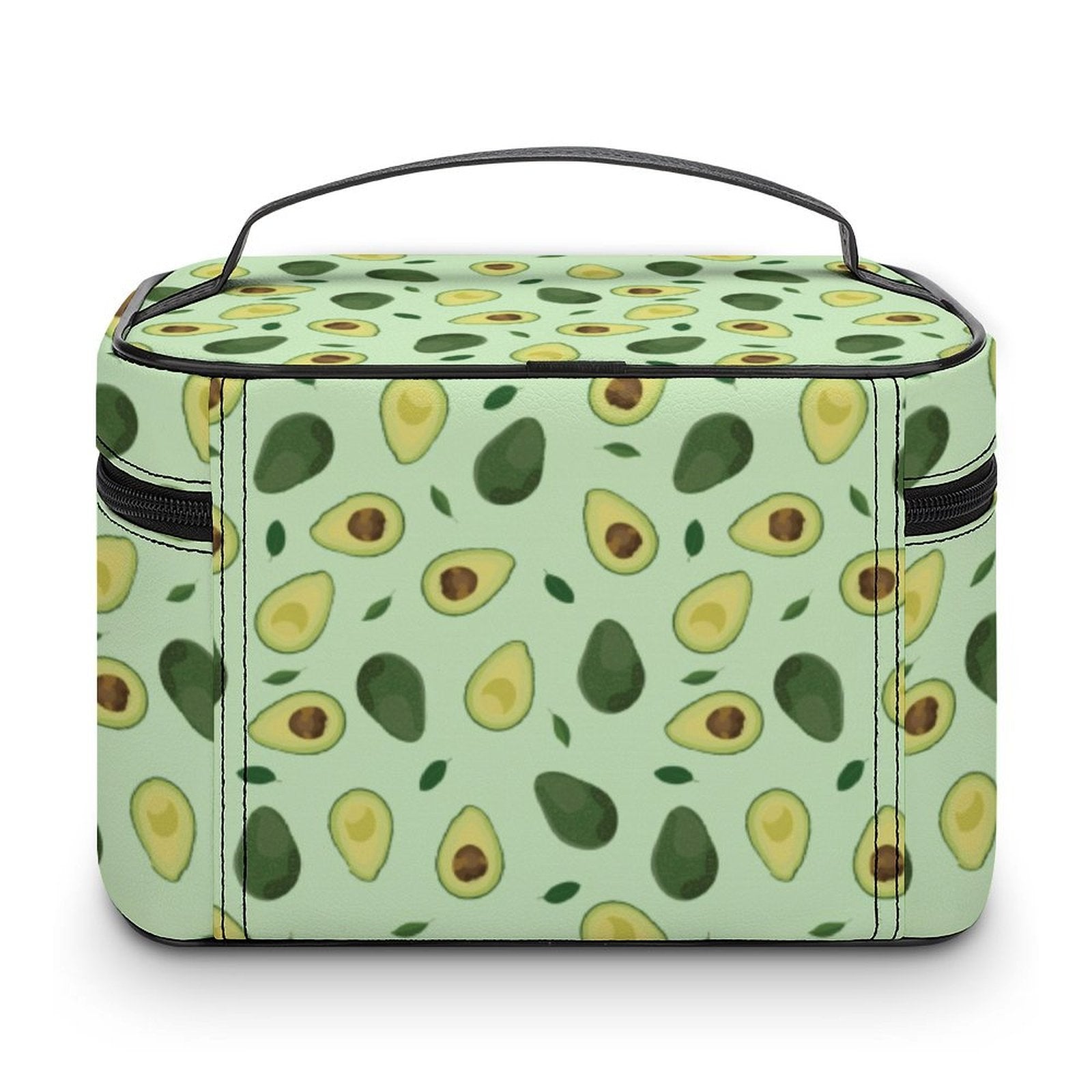 Personalized women toiletry bag and cosmetic case organizer with avocado print