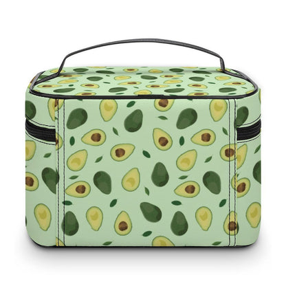 Personalized women toiletry bag and cosmetic case organizer with avocado print