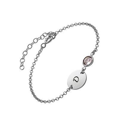 Personalized Initial Charm Bracelet for Women Sterling Silver Coin Disc Engraved Letter Bracelet Personalized Monogram Name Bracelet for Girls