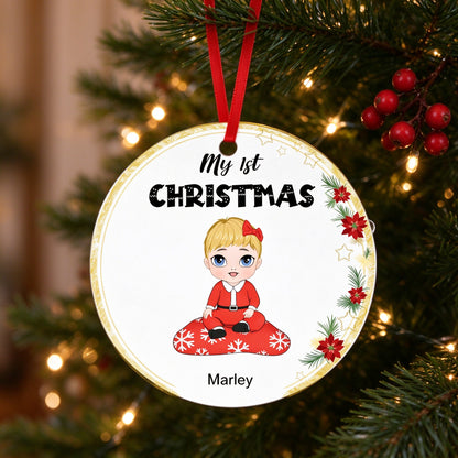 Personalized Baby's First Christmas Ornament with Custom Name - custom options or details