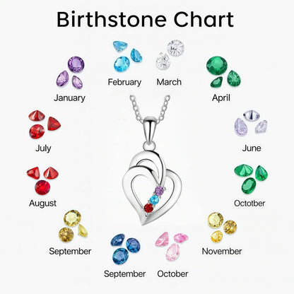 Birthstone chart guide for personalized name necklace custom jewelry.