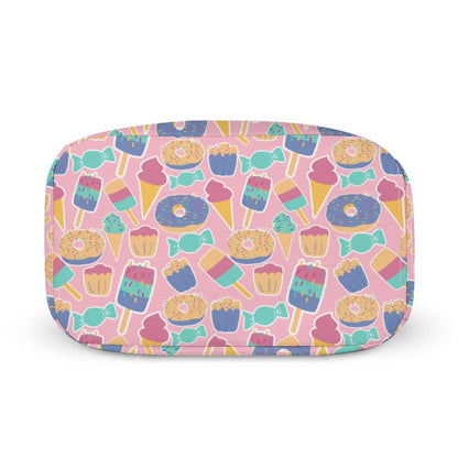 Bottom view of the Custom Print Leakproof Cooler Bag with dessert design.