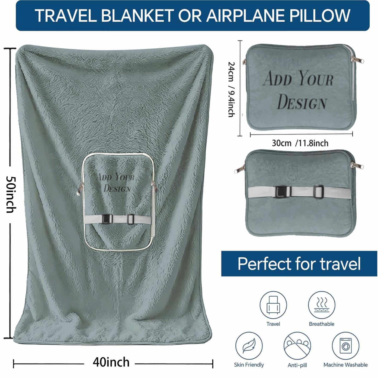 Size and care guide for personalized corporate blanket.
