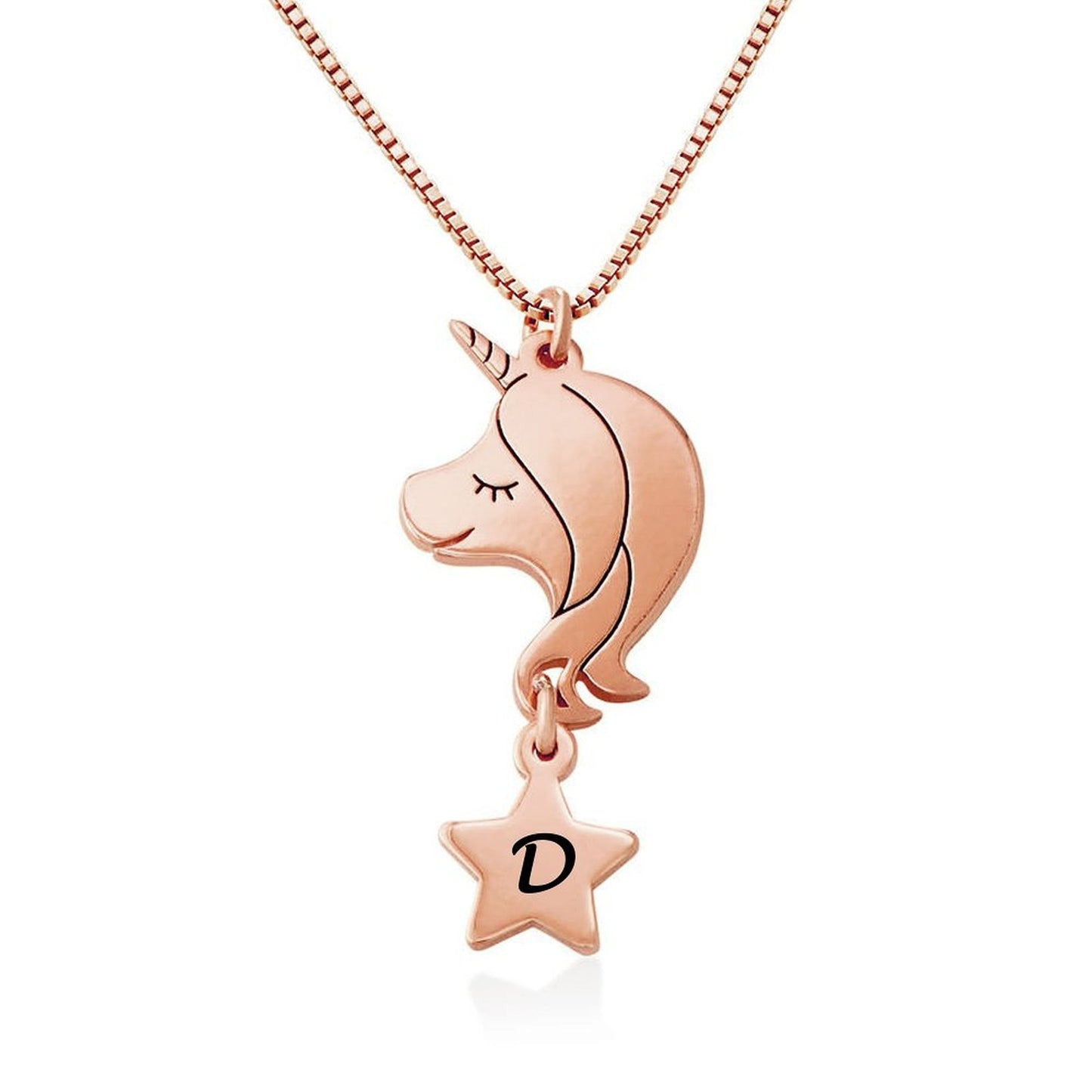 Personalzed Initial Unicorn Gifts for Girls CZ Necklace Classic Unicorns for Mother's Day Christmas Thanksgiving Gifts