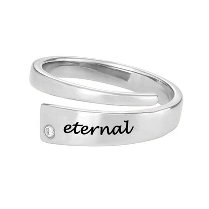 Personalized 925 Sterling Silver Ring Custom Wrap Ring Engraved for Women Name Date Stackable Customize Mothers Day Gift