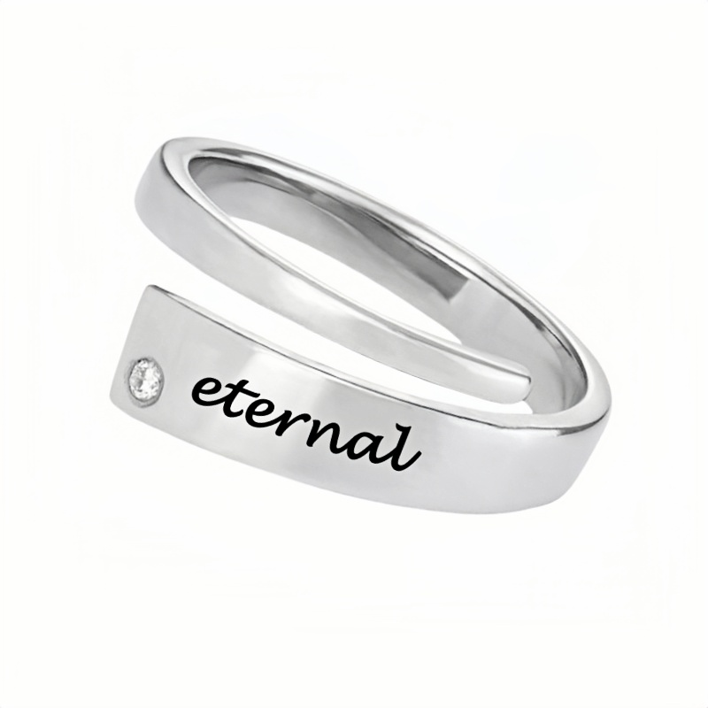 Bague personnalisée en argent sterling 925, gravée pour femme, nom, date, empilable, cadeau personnalisé pour la fête des mères