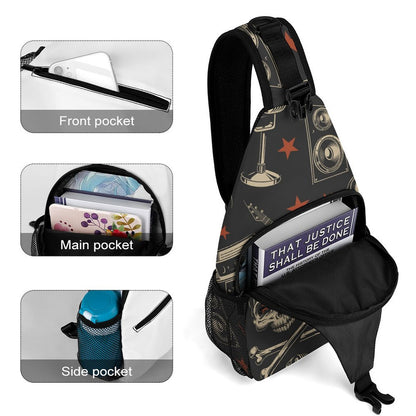 Custom Full Print Sling Bag Anti-Thief Crossbody Personal Pocket Bag Lightweight Chest Shoulder Backpack for Travel Hiking