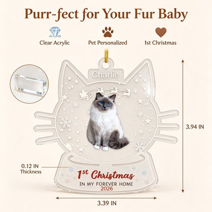 Personalized Cat Photo Christmas Ornament with Name, First Christmas Gift - gift presentation