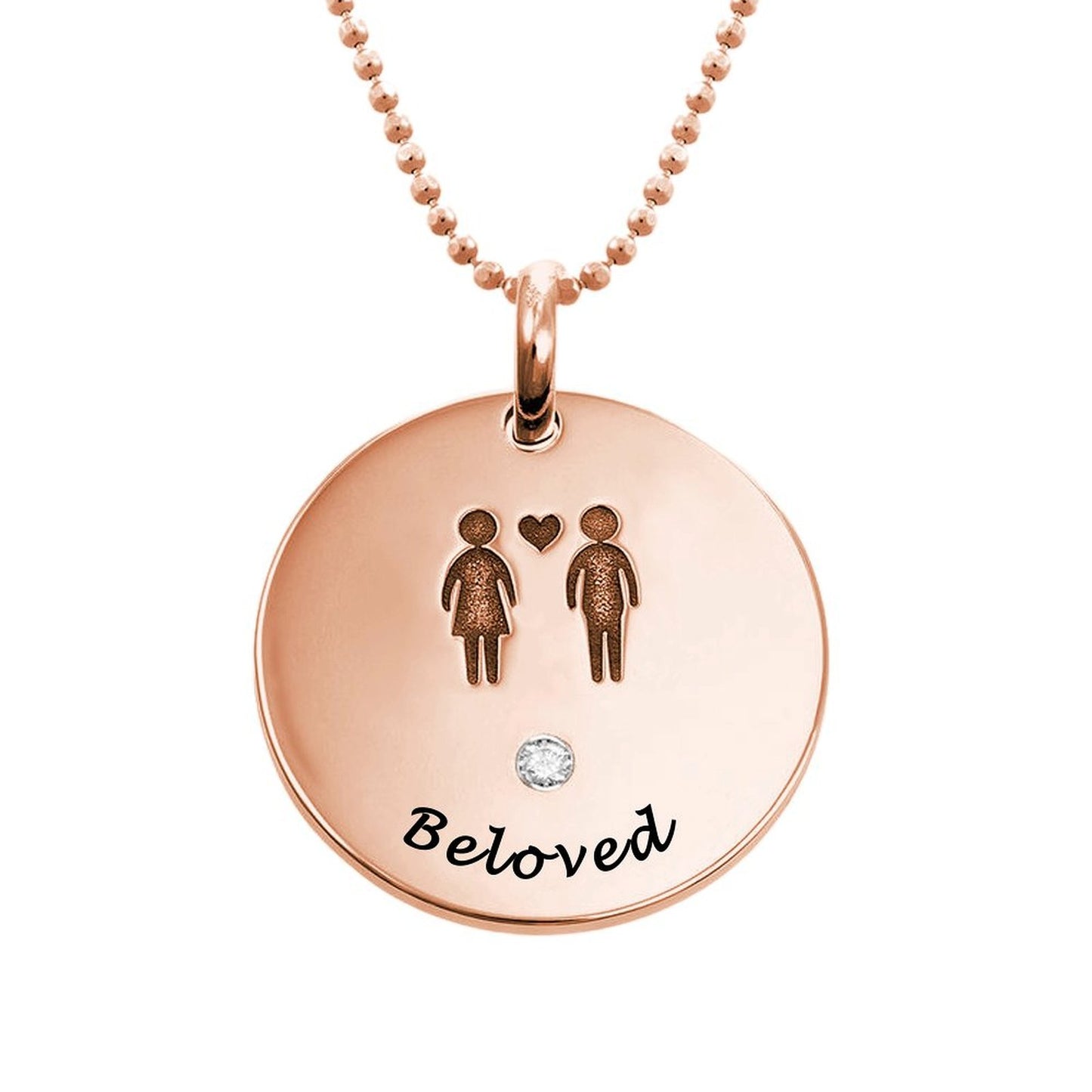 Personalized Round Heat Necklace with Birthstone in 18K Gold Over Sterling Silver Jewelry