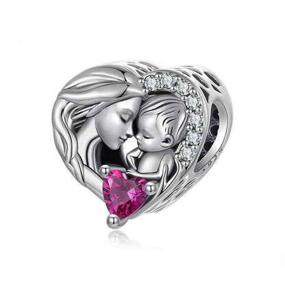 Custom Sterling Silver Charm Bracelet for Mother Day Gift from Daughter Son