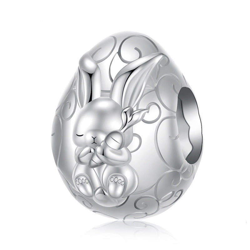 Custom Sterling Silver Easter Bunny Charm Bracelet