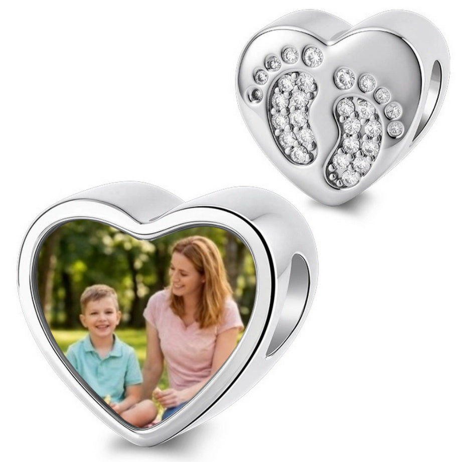 Bracelet à breloques personnalisé en argent sterling pour la fête des mères, offert par sa fille et son fils
