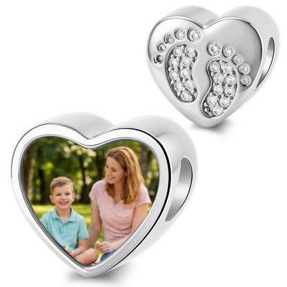Bracelet à breloques personnalisé en argent sterling pour la fête des mères, offert par sa fille et son fils