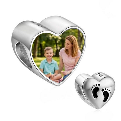 Bracelet à breloques personnalisé en argent sterling pour la fête des mères, offert par sa fille et son fils