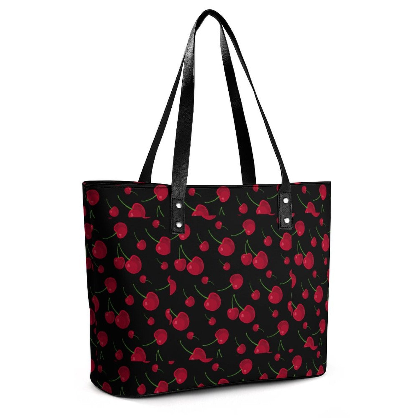 Custom print top handle satchel handbag 3D view.
