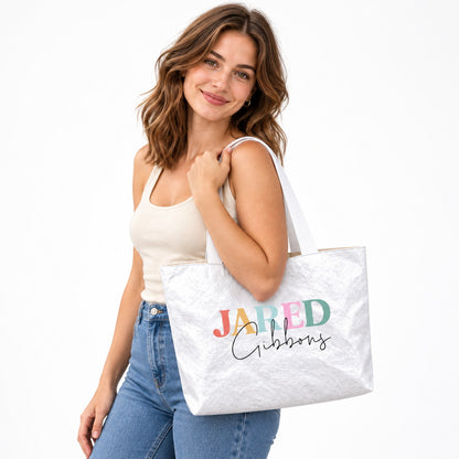 Personalized Colorful First and Last Name Tote Bag - main product view