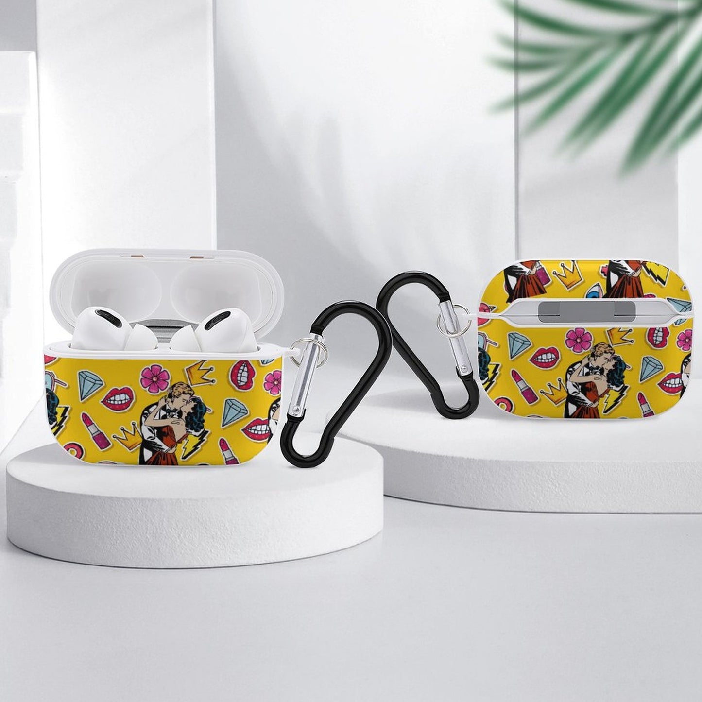 Custom AirPods Pro Charging Case with durable keychain clip.