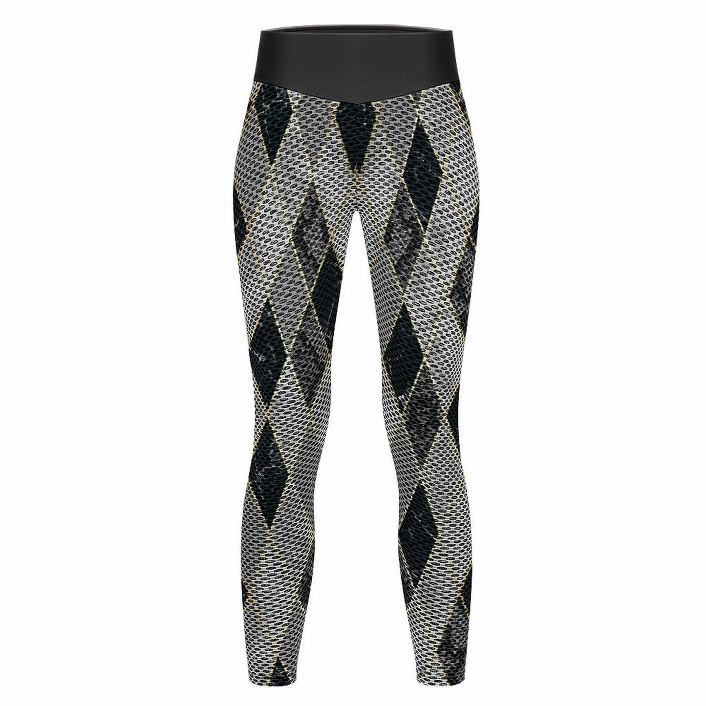 Isolated View: Personalized Honeycomb Scrunch Butt Lifting Leggings Argyle