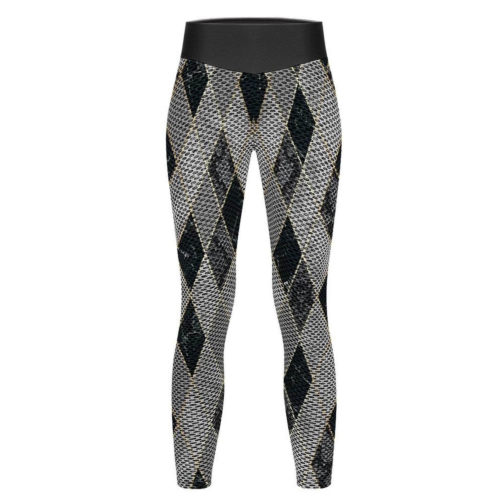 Isolated View: Personalized Honeycomb Scrunch Butt Lifting Leggings Argyle