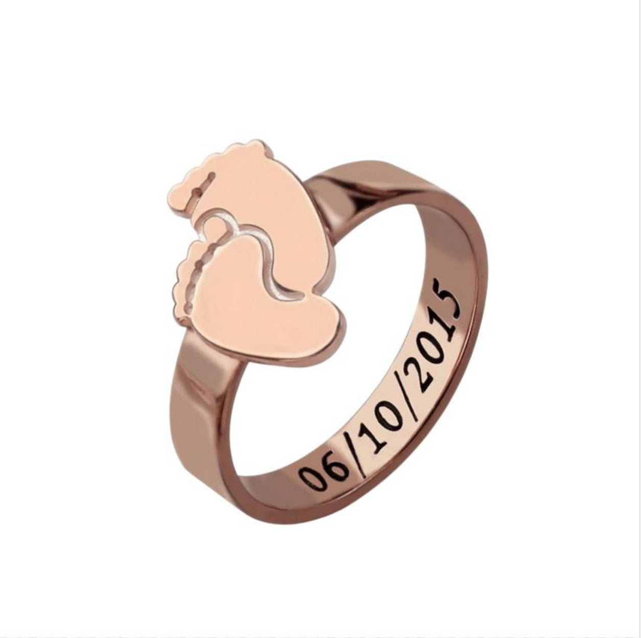 Custom Baby Feet Name Ring main product view custom jewelry
