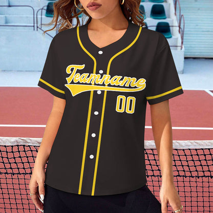 Custom Baseball Shirt for women worn over a net on a tennis court, casual hip hop style.