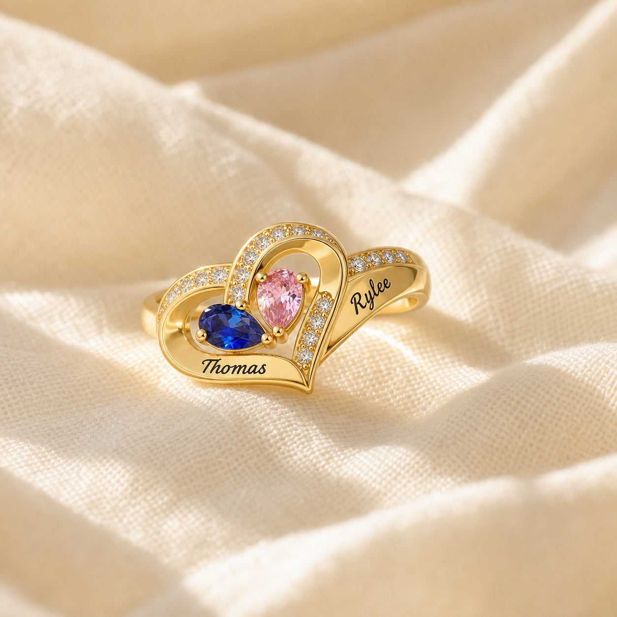Custom Birthstone Ring lifestyle view custom jewelry