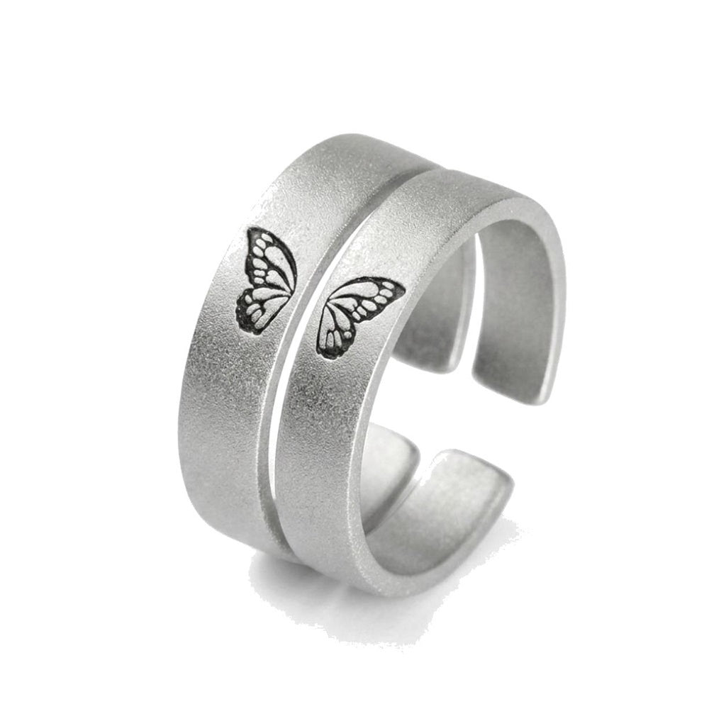 Custom butterfly open band ring main view