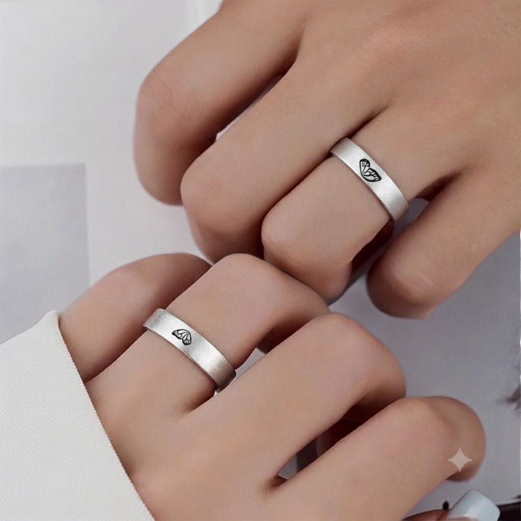 Custom Butterfly Open Band Ring Personalized Minimal Keepsake Jewelry
