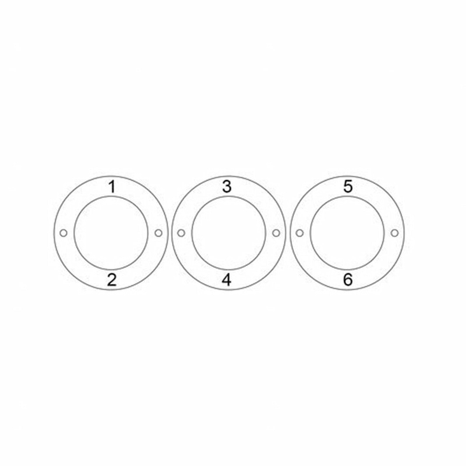 Custom circles bracelet engraving placement guide for multiple names.