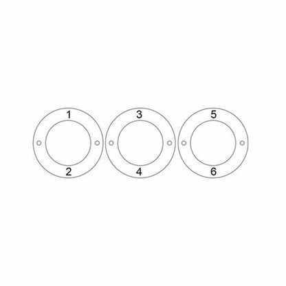 Custom circles bracelet engraving placement guide for multiple names.