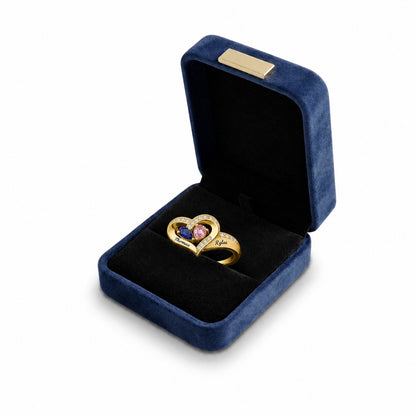 Custom Crown Heart Ring gift box view custom jewelry