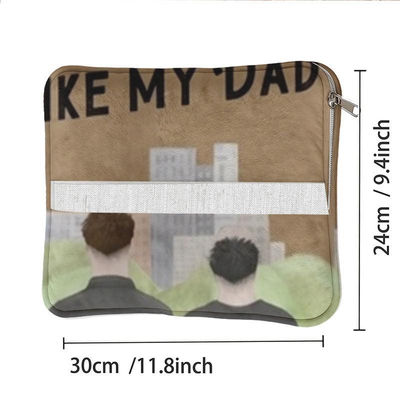 Product dimensions for 2-in-1 dad memorial pillow