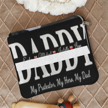 Close up of personalized daddy photo pillow cover