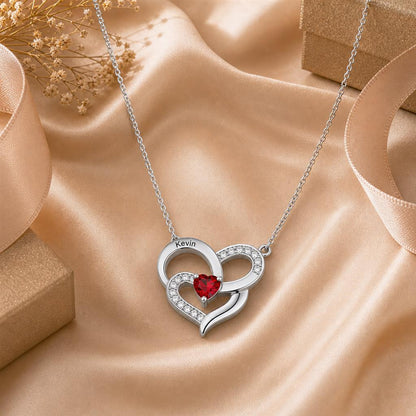 Double heart necklace in a gift scene