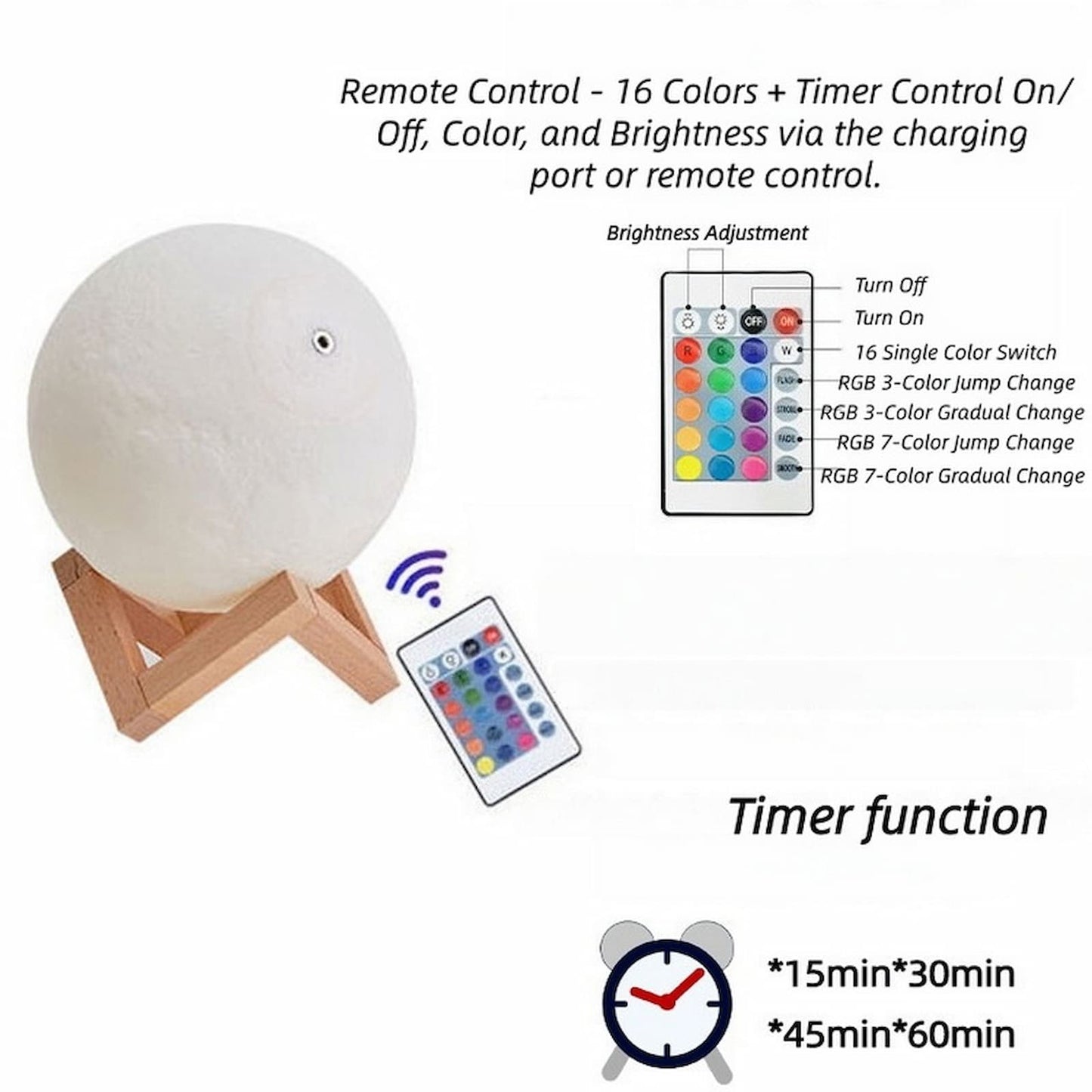 Unique custom gift idea: A photo moon light with personalized image engraving, set on a shelf.