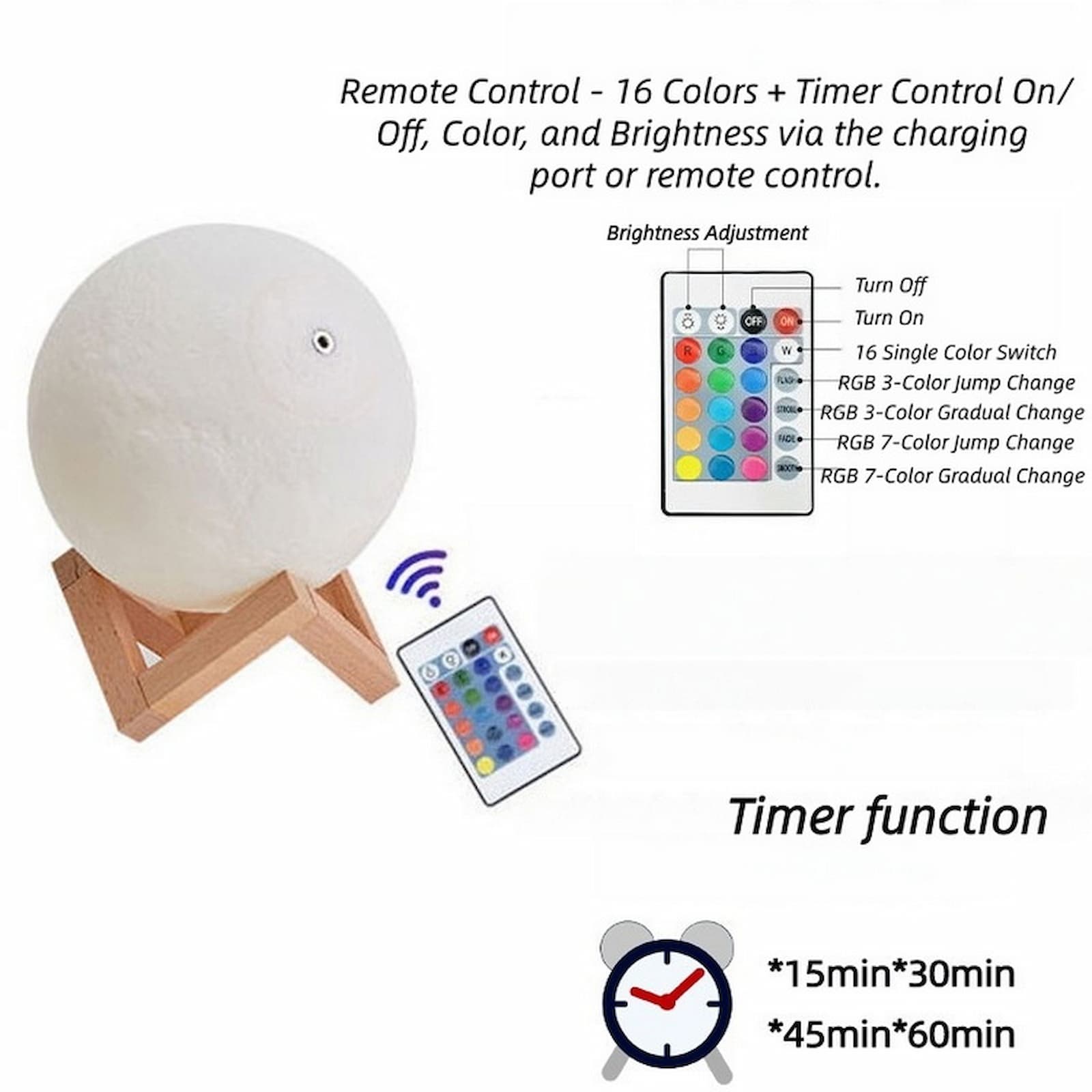 Unique custom gift idea: A photo moon light with personalized image engraving, set on a shelf.