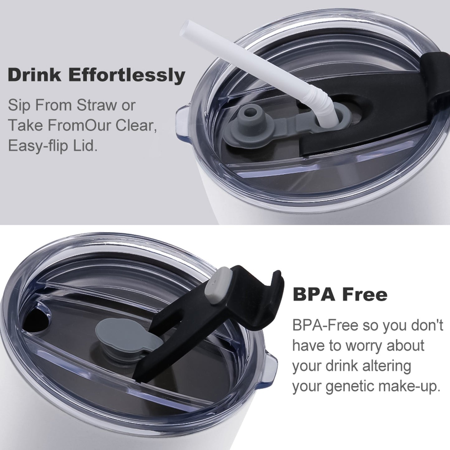 Custom Engraved Stainless Steel Tumbler lid design showing drinking spout mechanism.