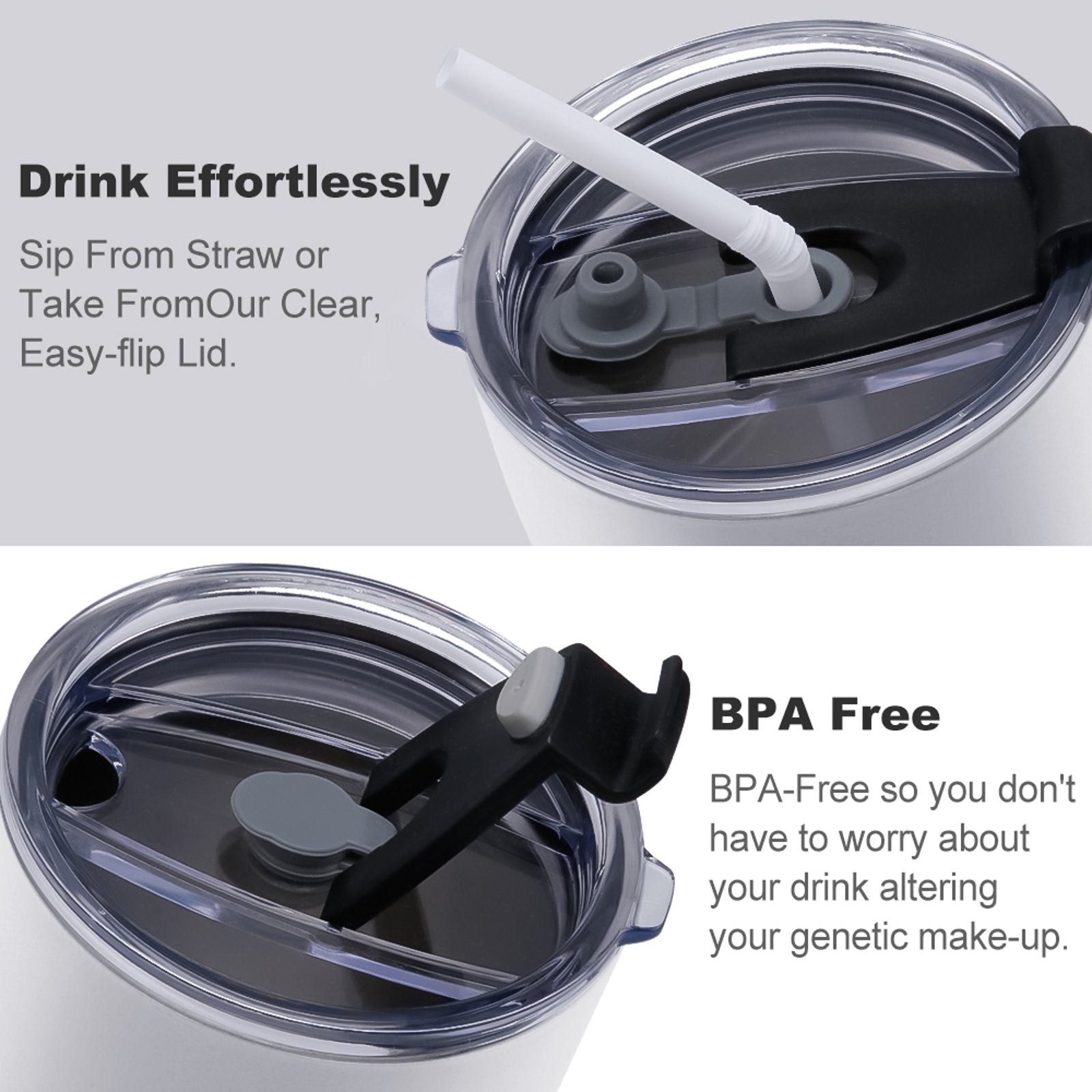 Custom Engraved Stainless Steel Tumbler lid design showing drinking spout mechanism.