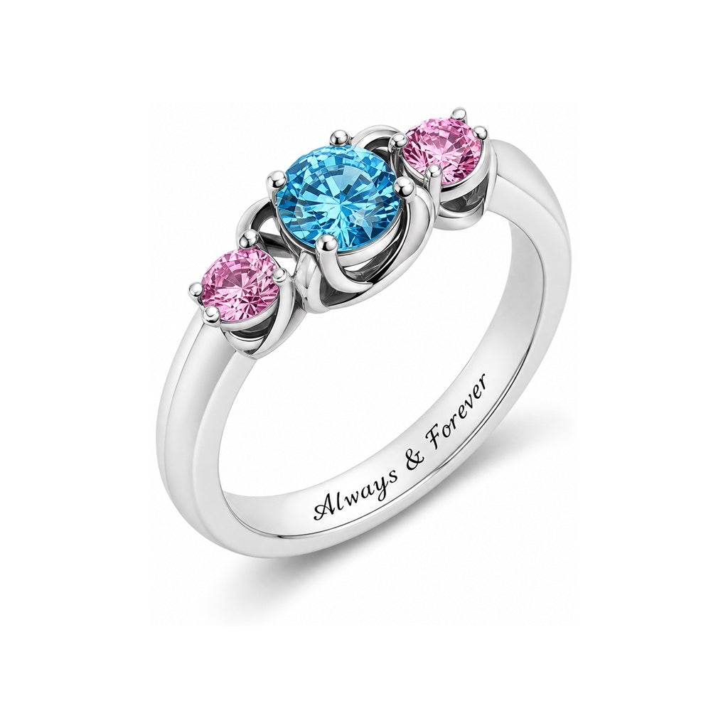Custom family birthstone ring with multi stone keepsake