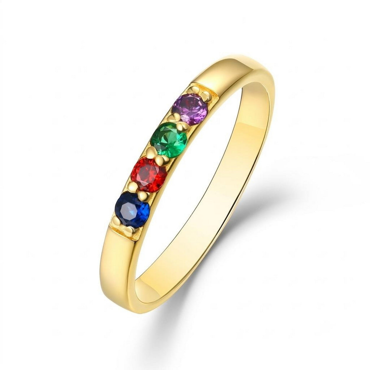 Custom family birthstone ring with multi stone keepsake