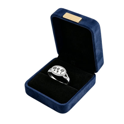 Custom family botanical name ring gift view