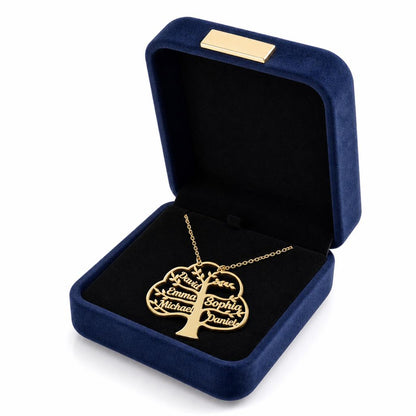 Personalized Family Tree Name Necklace with Custom Family Names