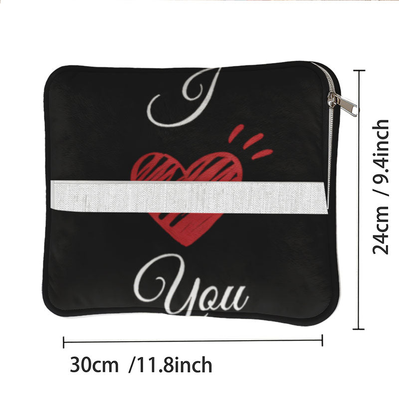 Size chart for custom 2-in-1 pillow blanket showing dimensions in cm.