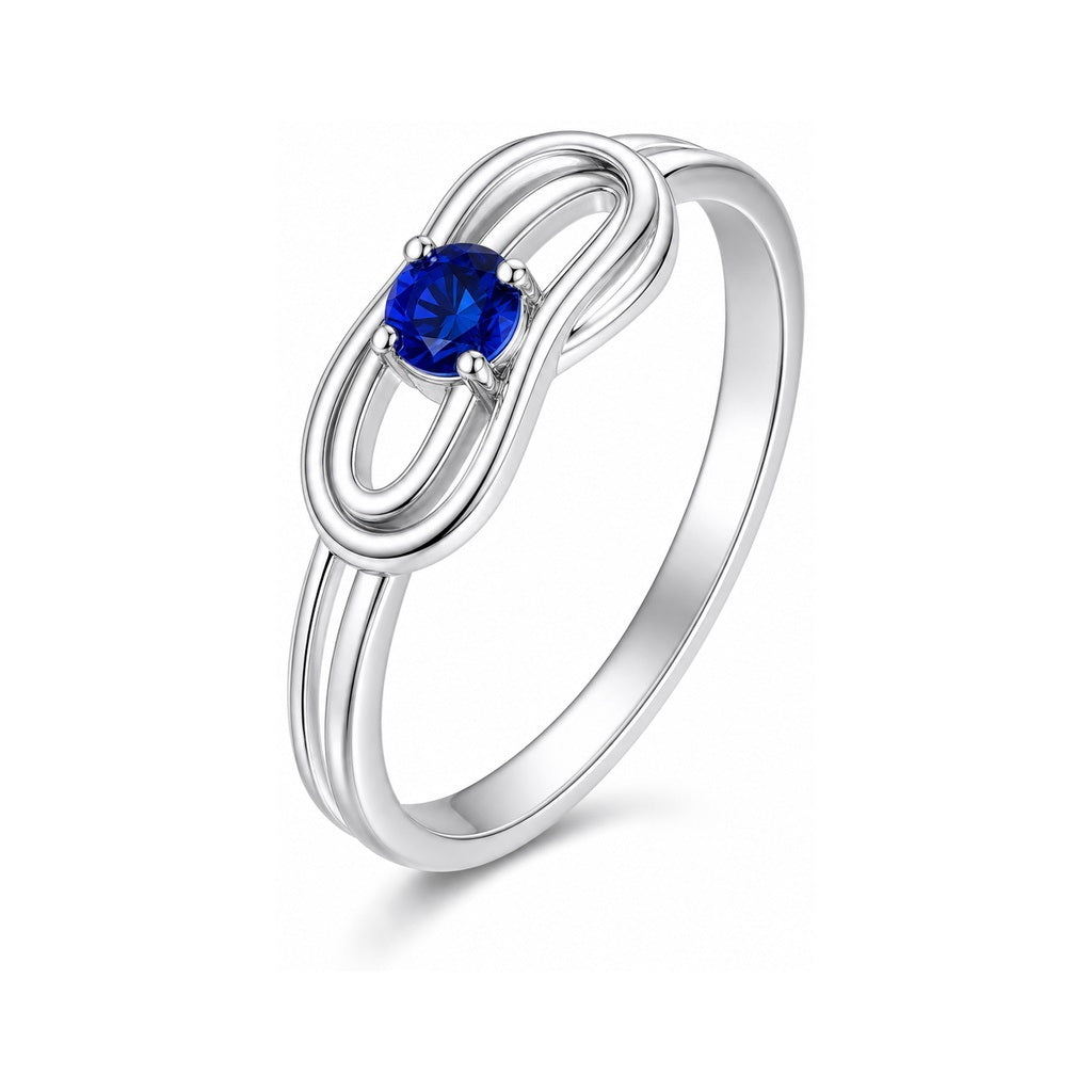 Custom geometric birthstone ring main view